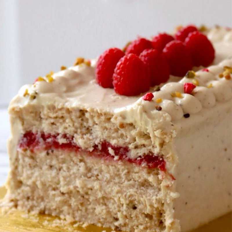 Pastel de Pistache y Frambuesa
